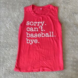 Baseball Mom Tank - Muscle Tank - red womens small